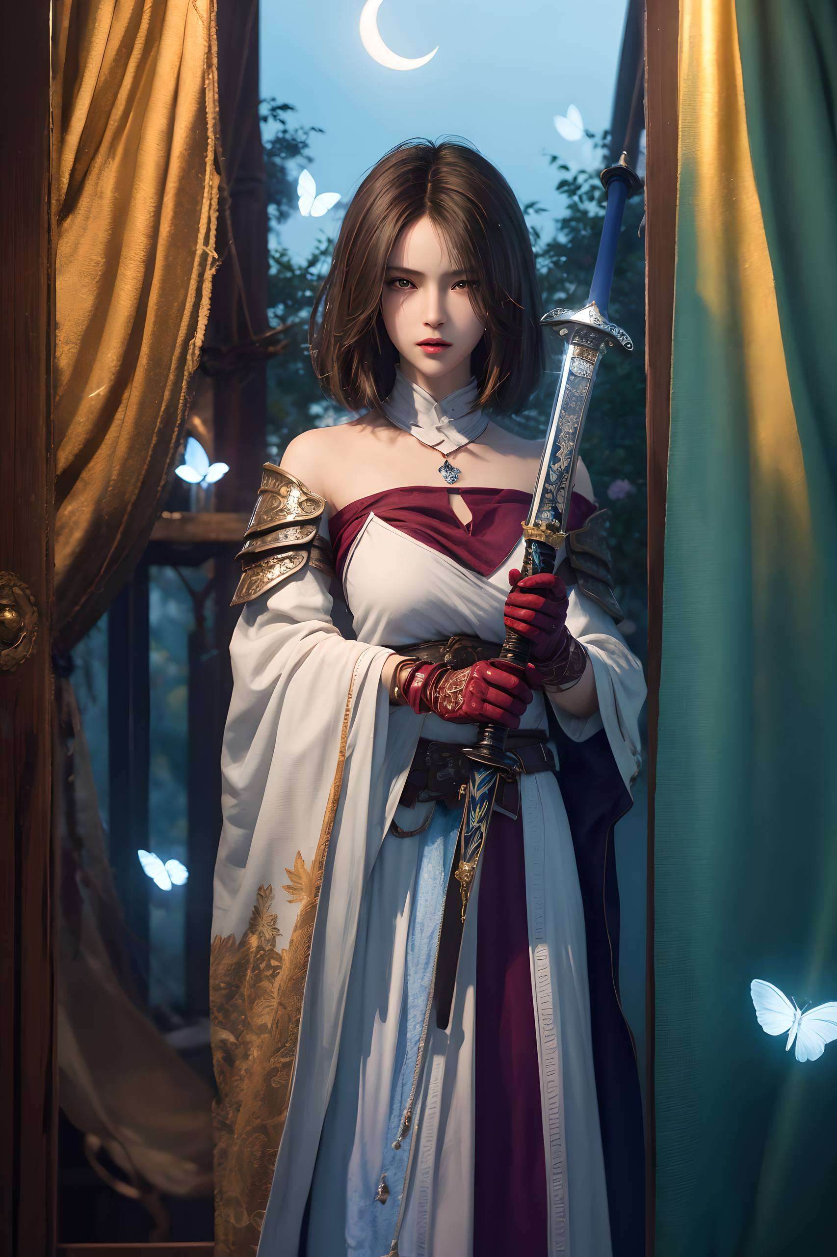 姬如雪短发壁纸可爱动漫高清美图