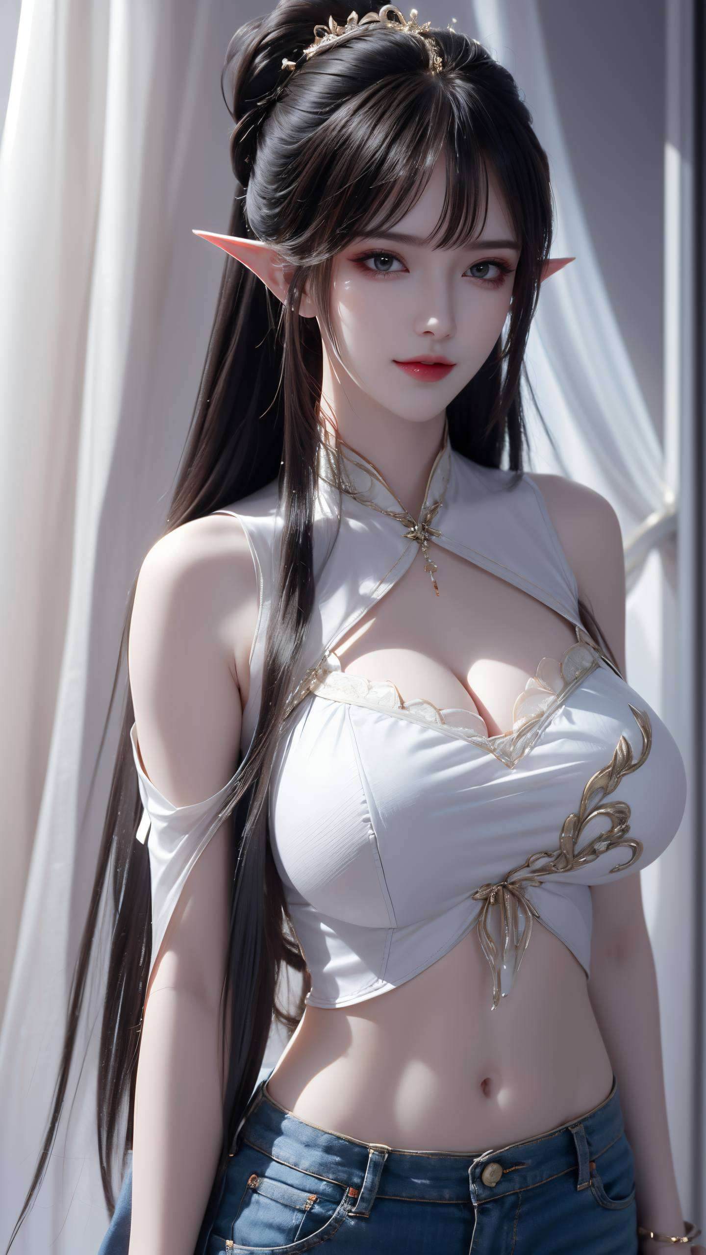 凤清儿挺胸壁纸高清美图