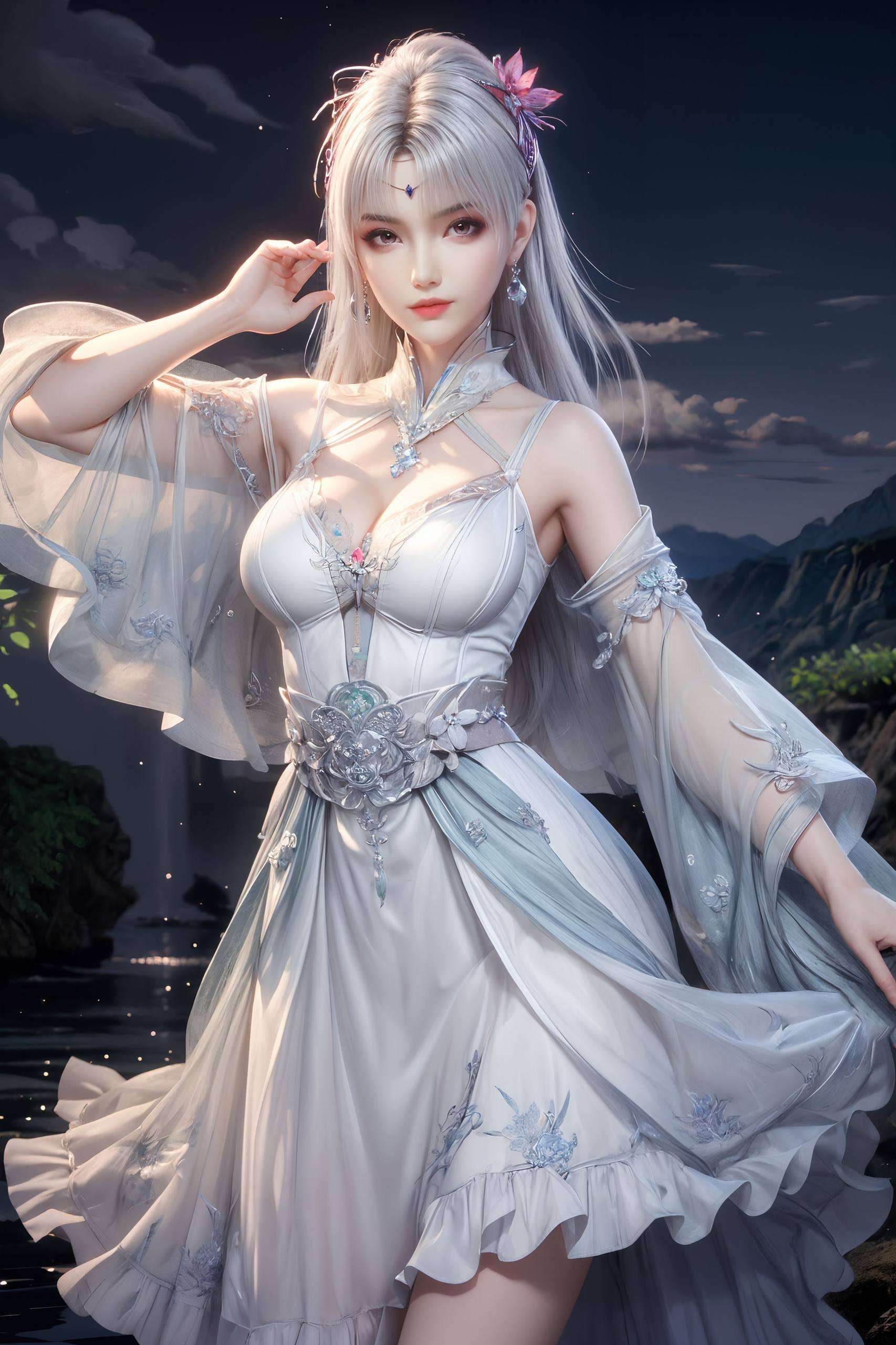 小医仙白色衣服壁纸高清美图