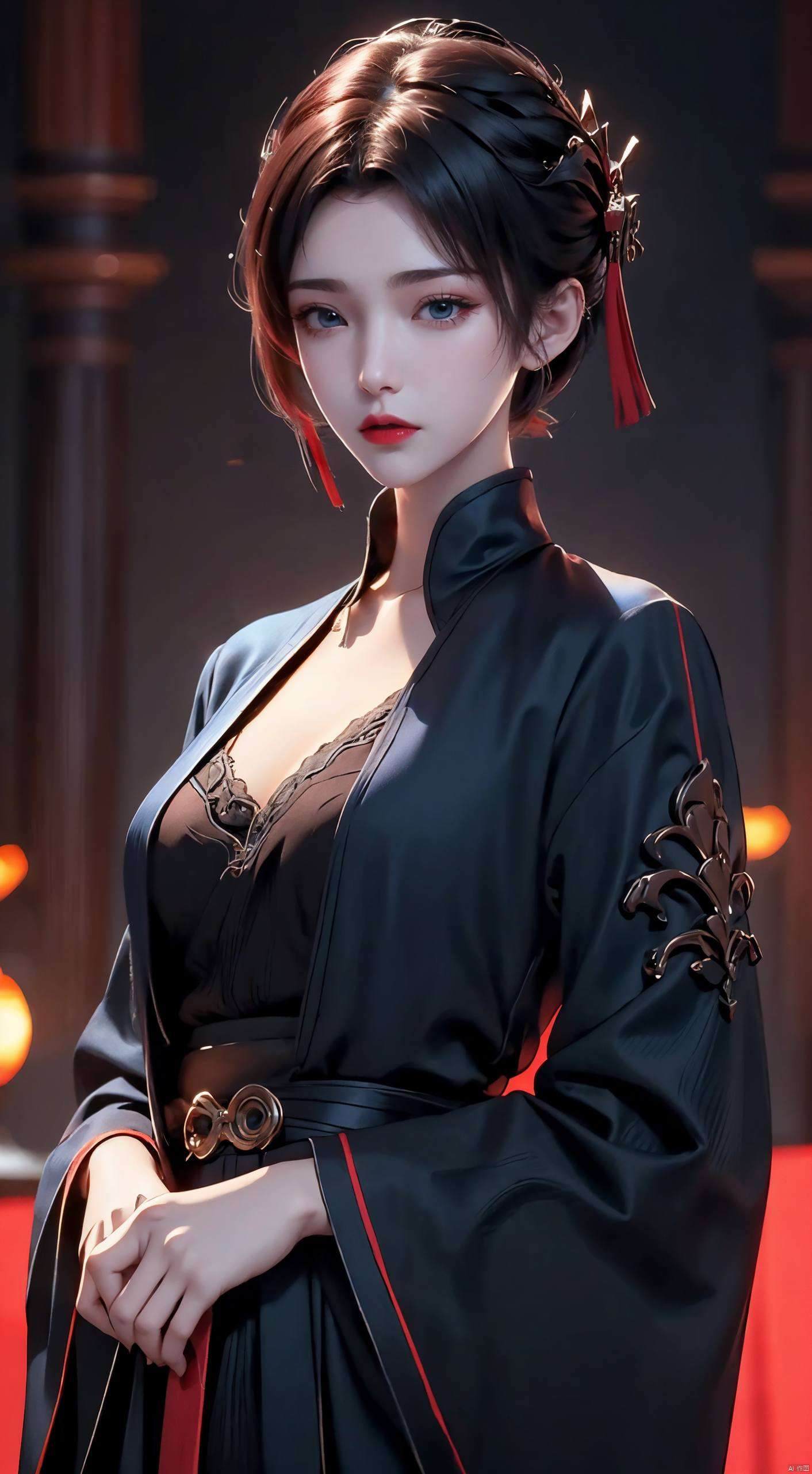 云韵黑袍坐着壁纸高清美图