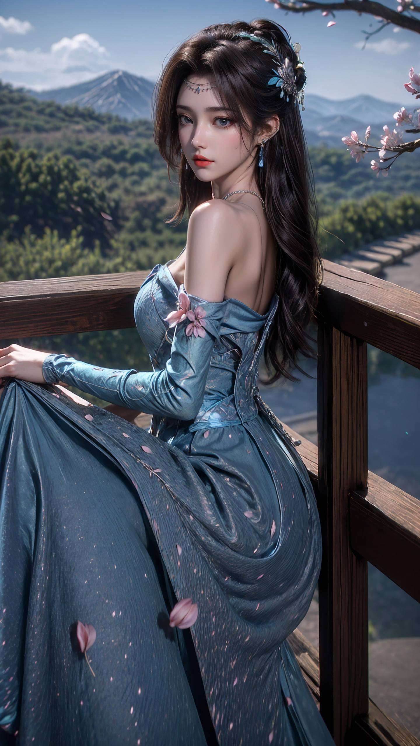 云韵壁纸黑衣服高清美图