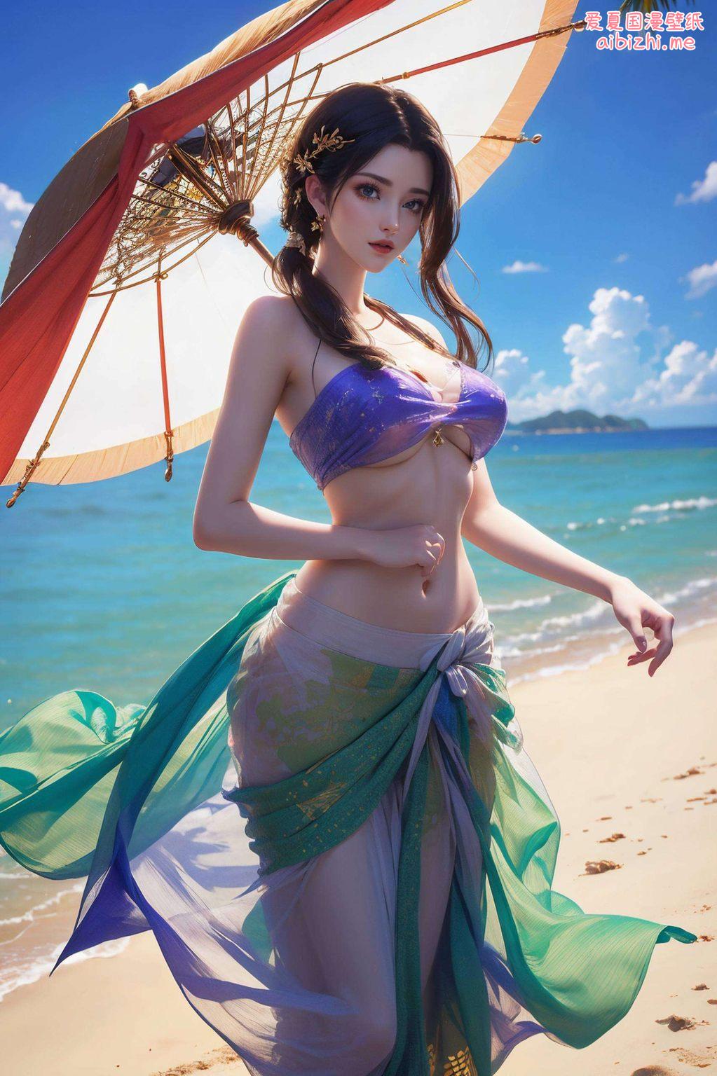 这款AI国漫女生动物iPhone壁纸打造出一位竖屏蝶翩翩起舞的生动画面