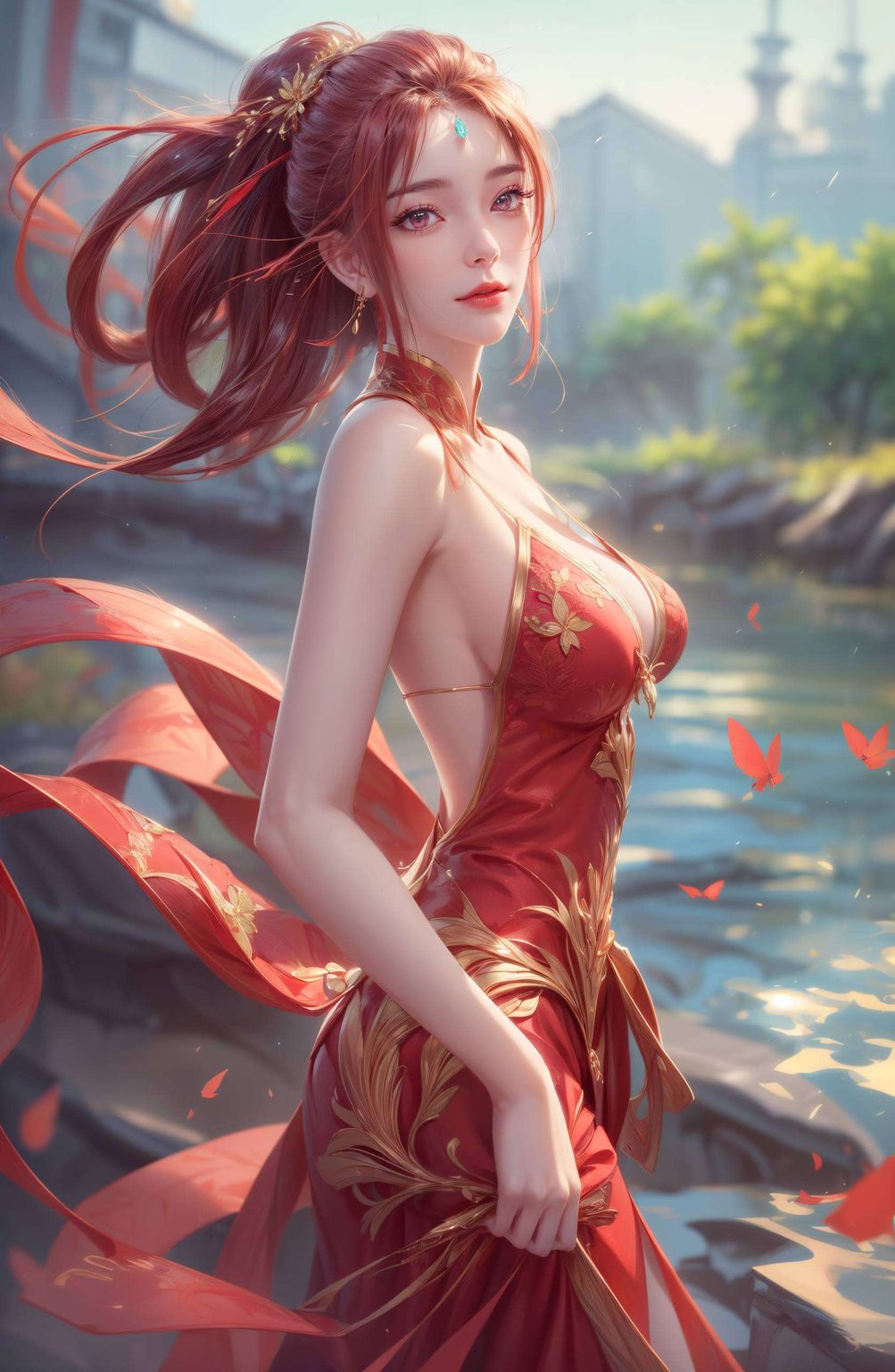 红凰翩翩舞美眸含情