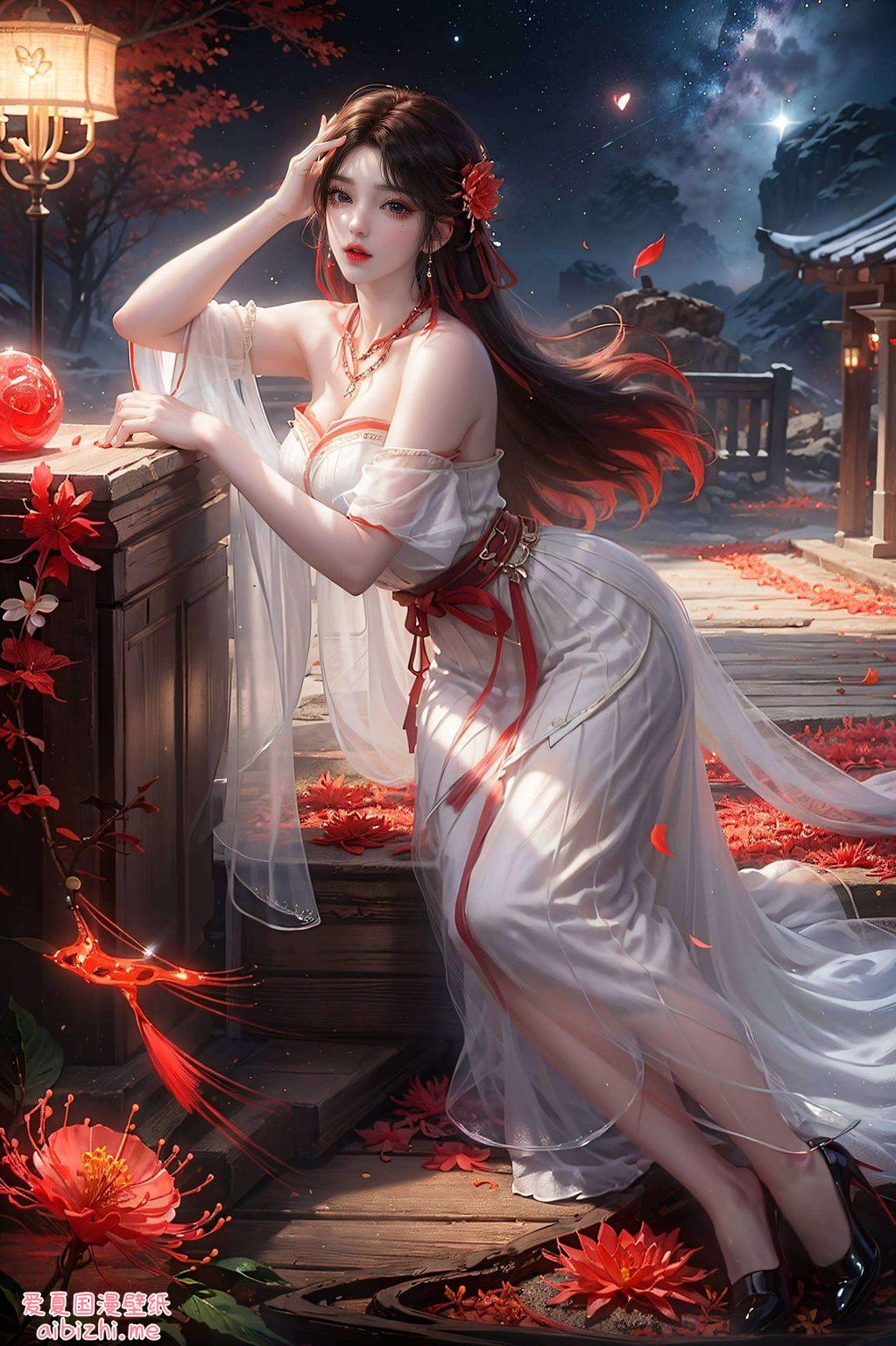 如同一幅动人的风景画石昊与火灵儿携手漫步在夕阳下的森林