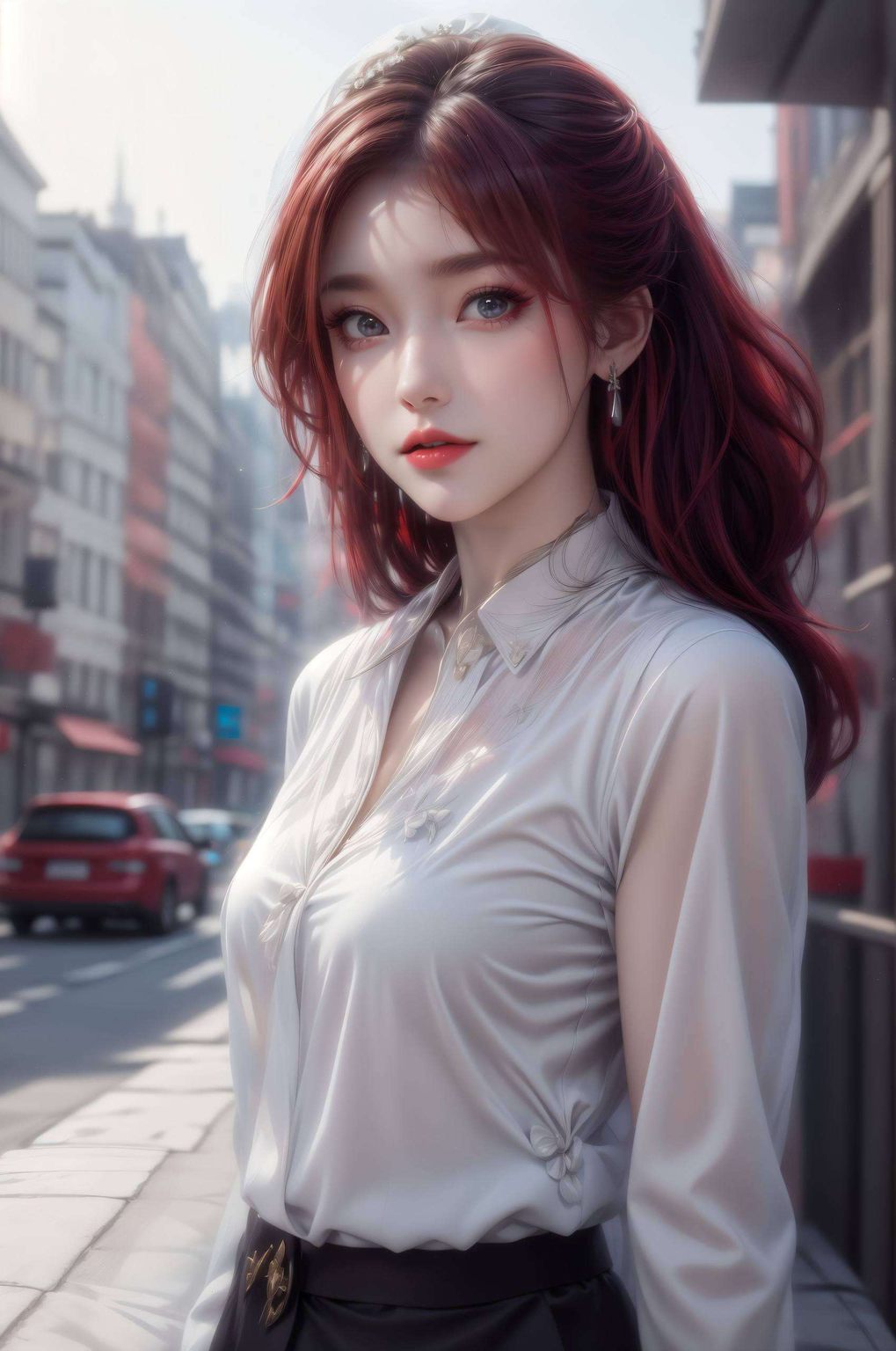 这款1080p极简风格的国漫美女潮图壁纸细腻笔触