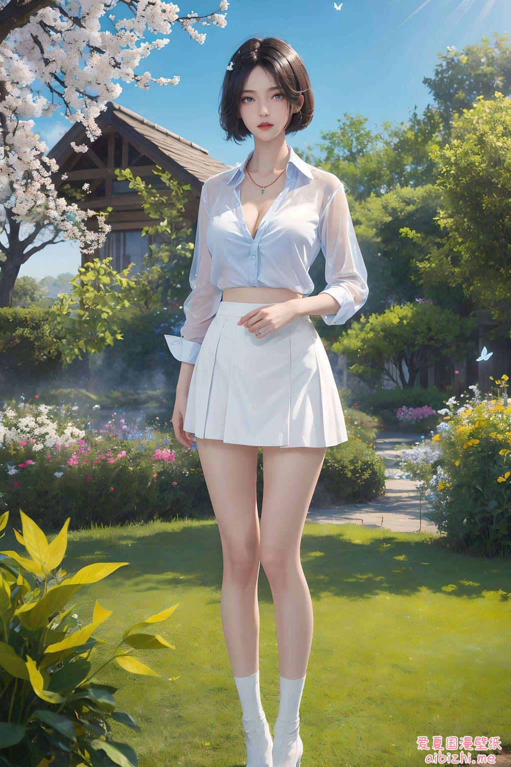 她的眼神如星辰般璀璨在翠绿稻田的背景下