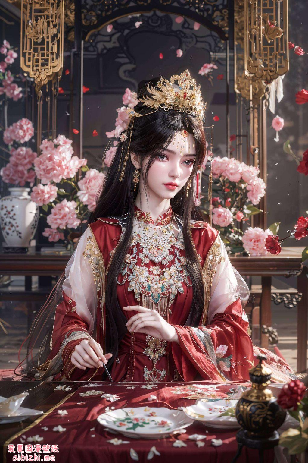 细腻笔触勾勒出古典与现代的交融渐变背景