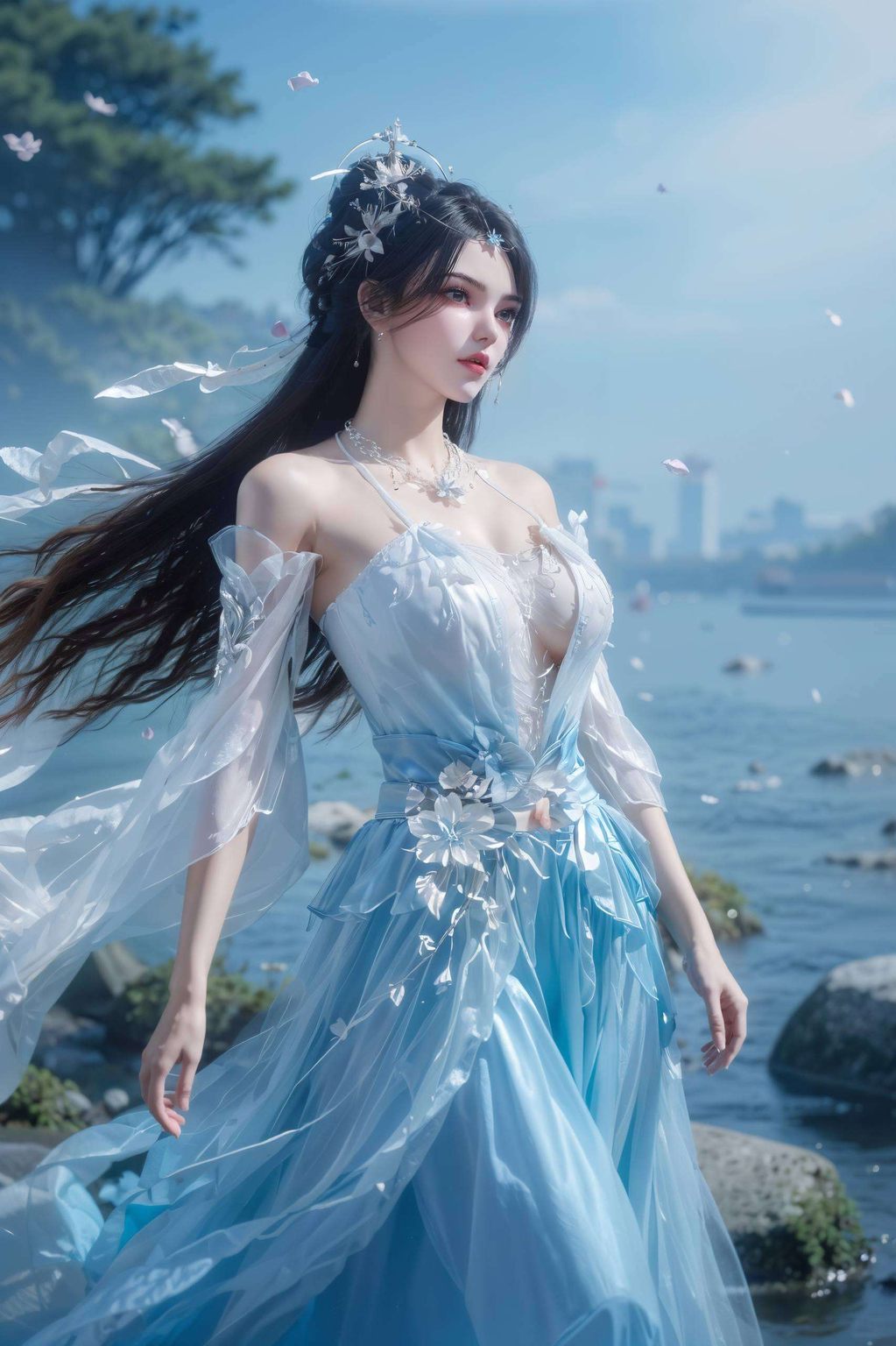 这款以国漫美女李慕婉为主题的粉色系AI绘画壁纸为你带来4K横屏超清视觉体验