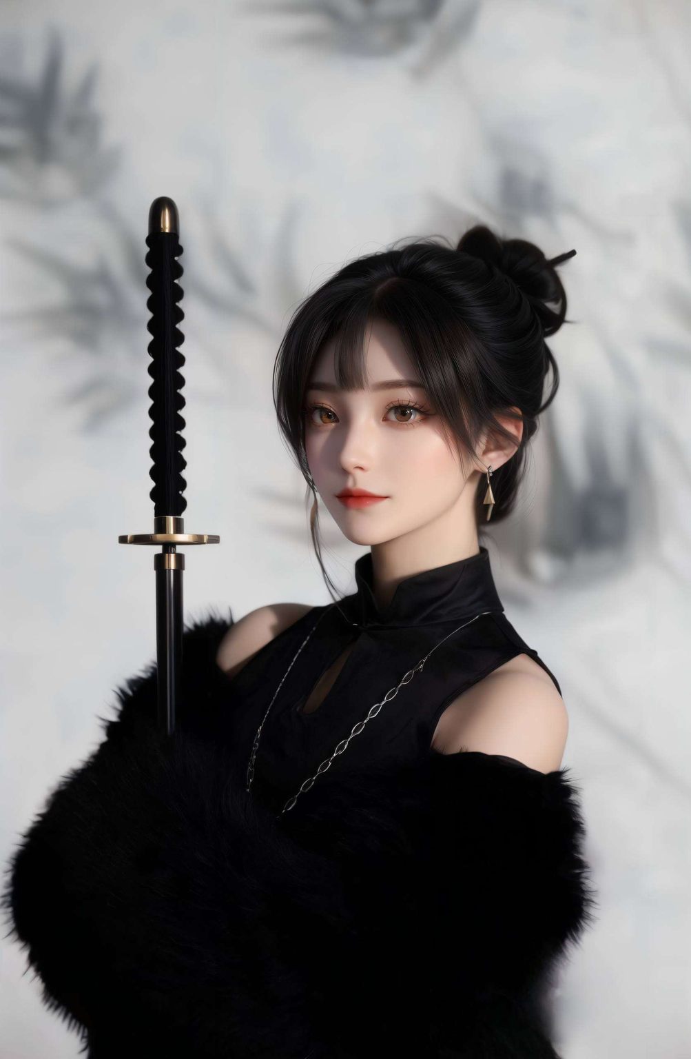 古风元素与现代技术完美融合在这幅全屏AI绘画动作素材中