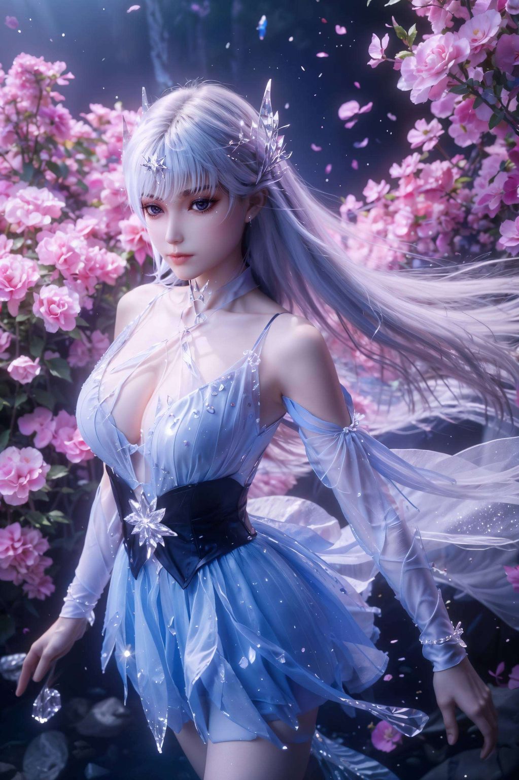 这幅紫色油画壁纸仿佛从古典画卷中走出