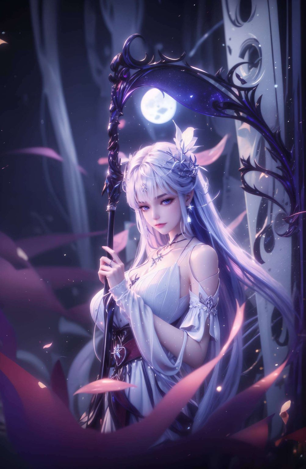 渐变色彩更增添一份梦幻感细腻描绘出她温柔婉约的气质