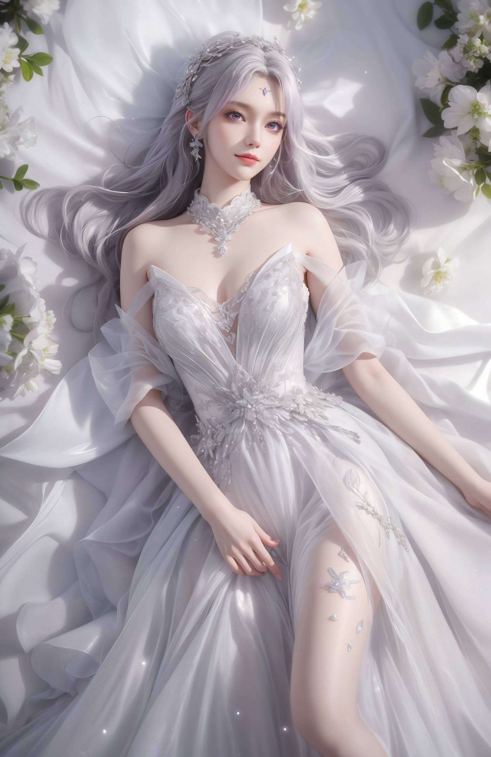 彰显出她的柔美与神秘以柔和的粉色为基调