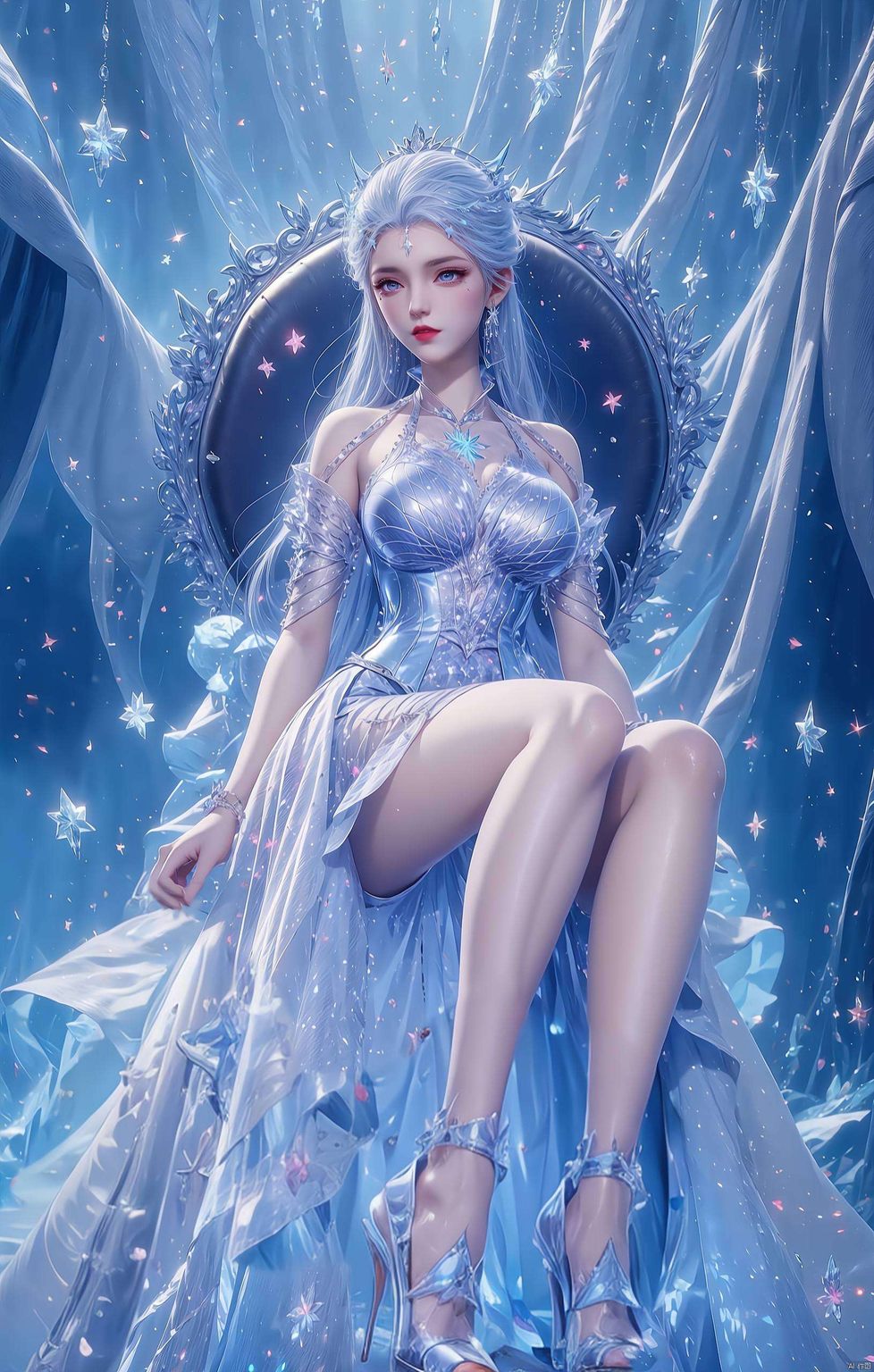 清冷眼神中藏着不凡智慧为你的PC增添一抹静谧之美