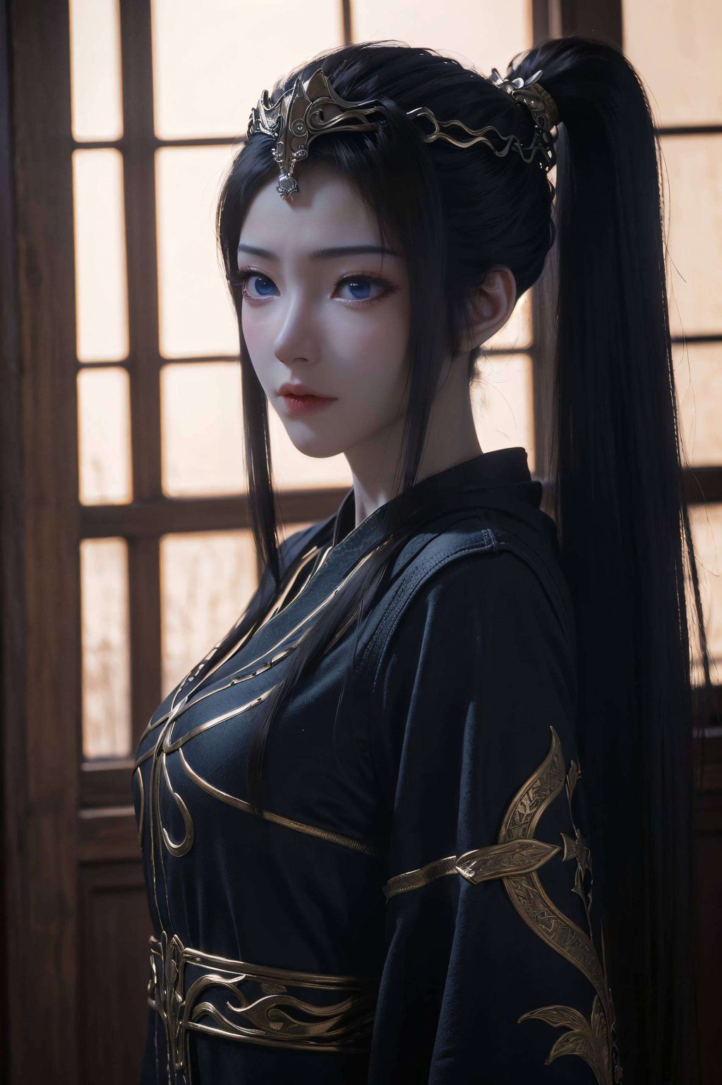 以武瑶炫酷壁纸图片为灵感这款AI国漫女神油画平板墙纸