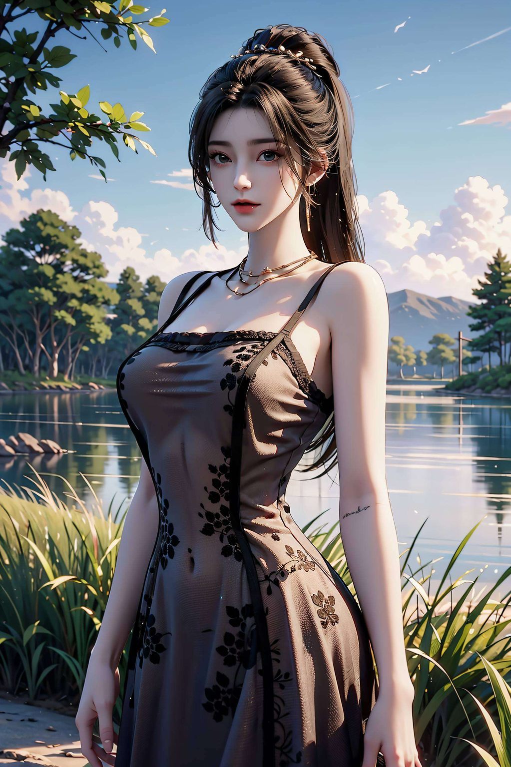 以AI女神周小环为主题无水印素材