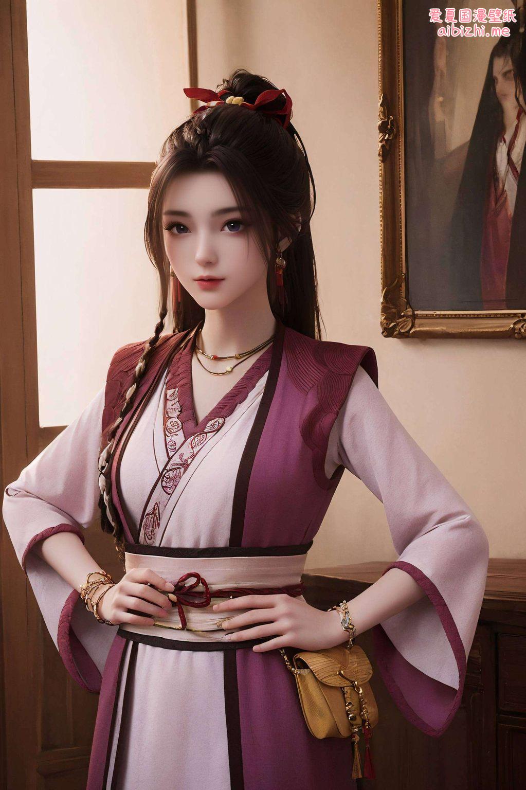 粉色基调更添国漫美女的柔美气质美的让人心疼