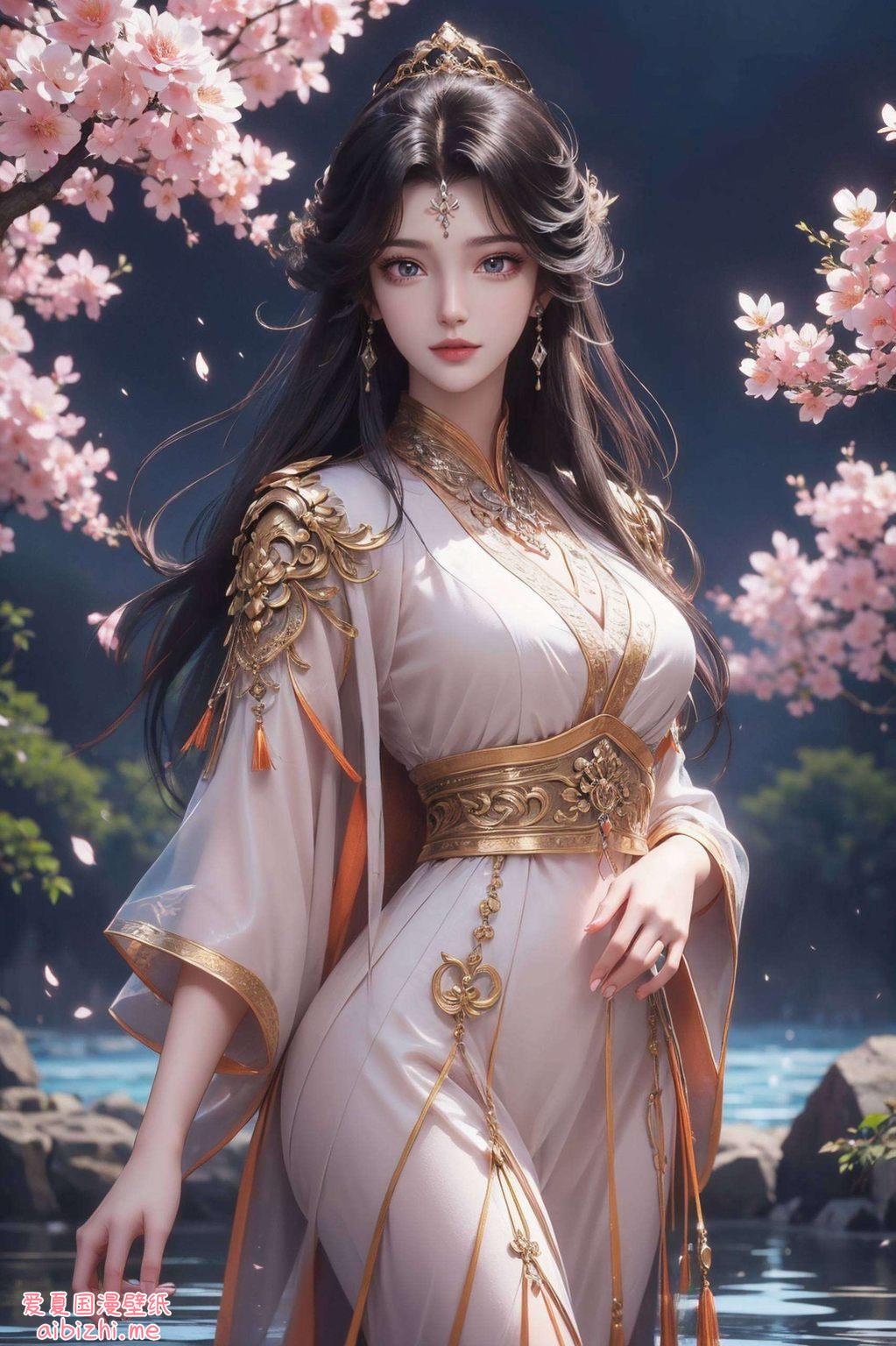 周紫虹漫步在如梦如幻的国漫世界全屏动态壁纸中的她