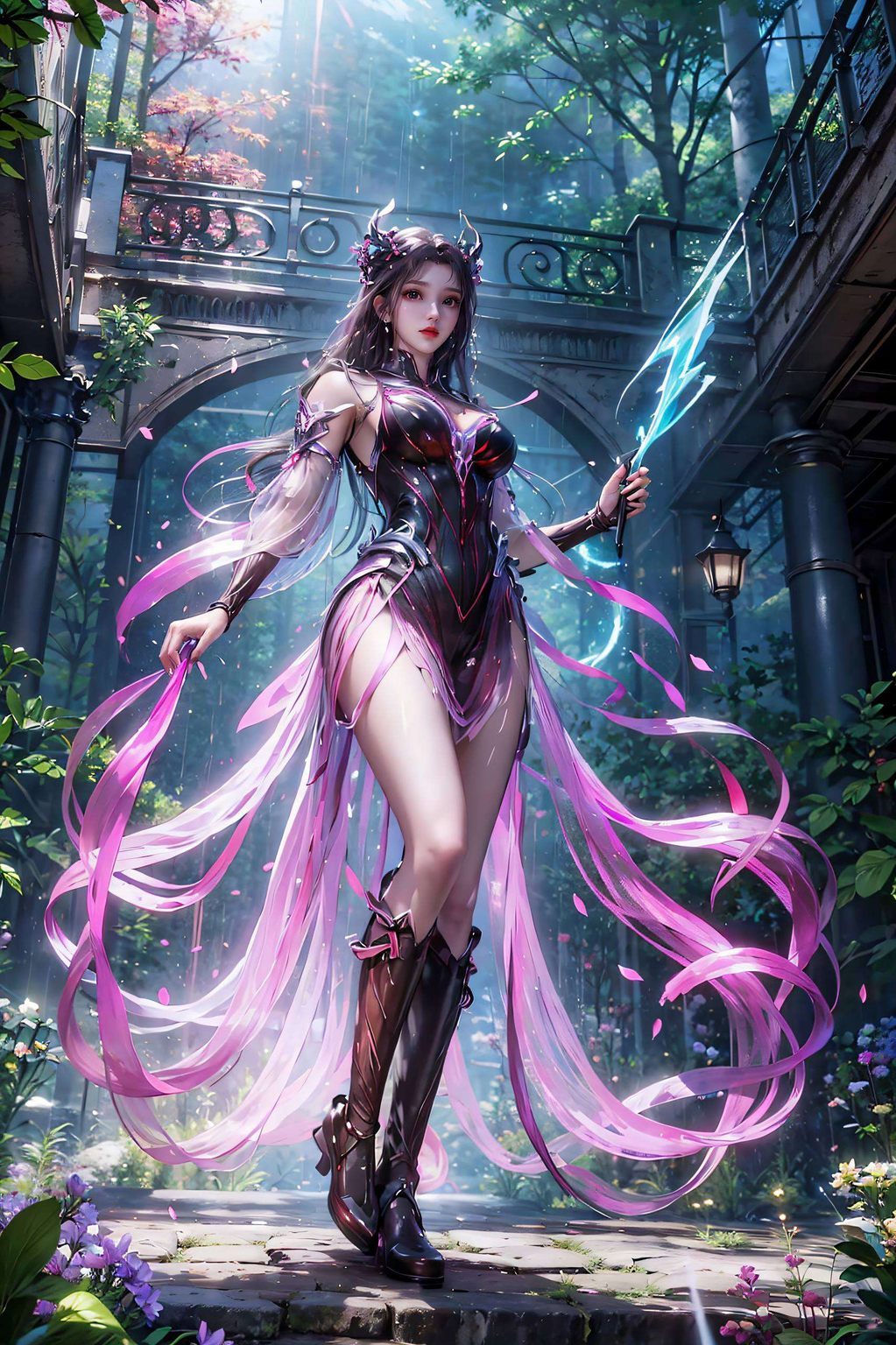 让国漫女神的每一个细节都生动逼真这幅全屏AI绘画参考素材