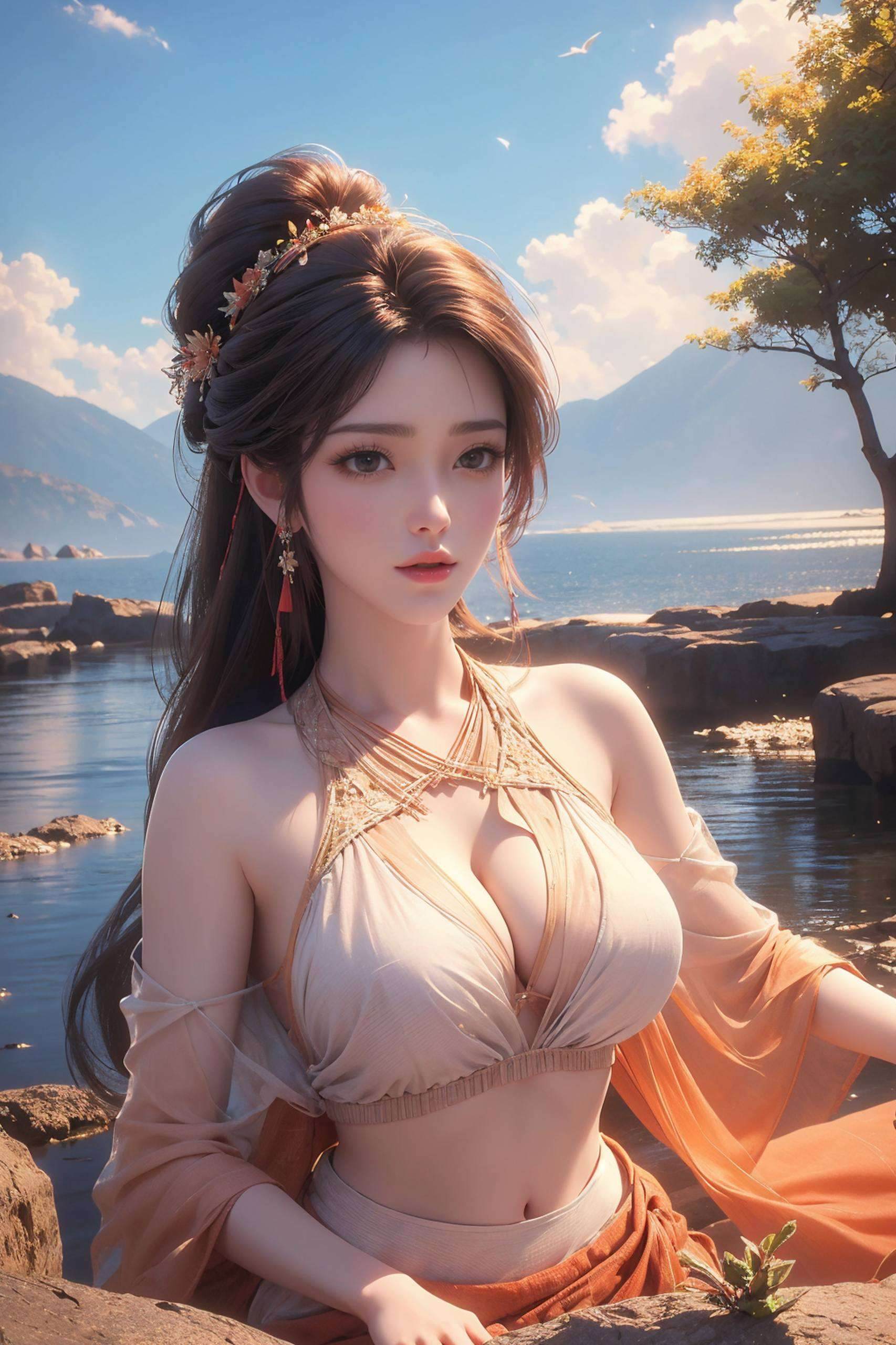石昊火灵儿水墨壁纸高清美图