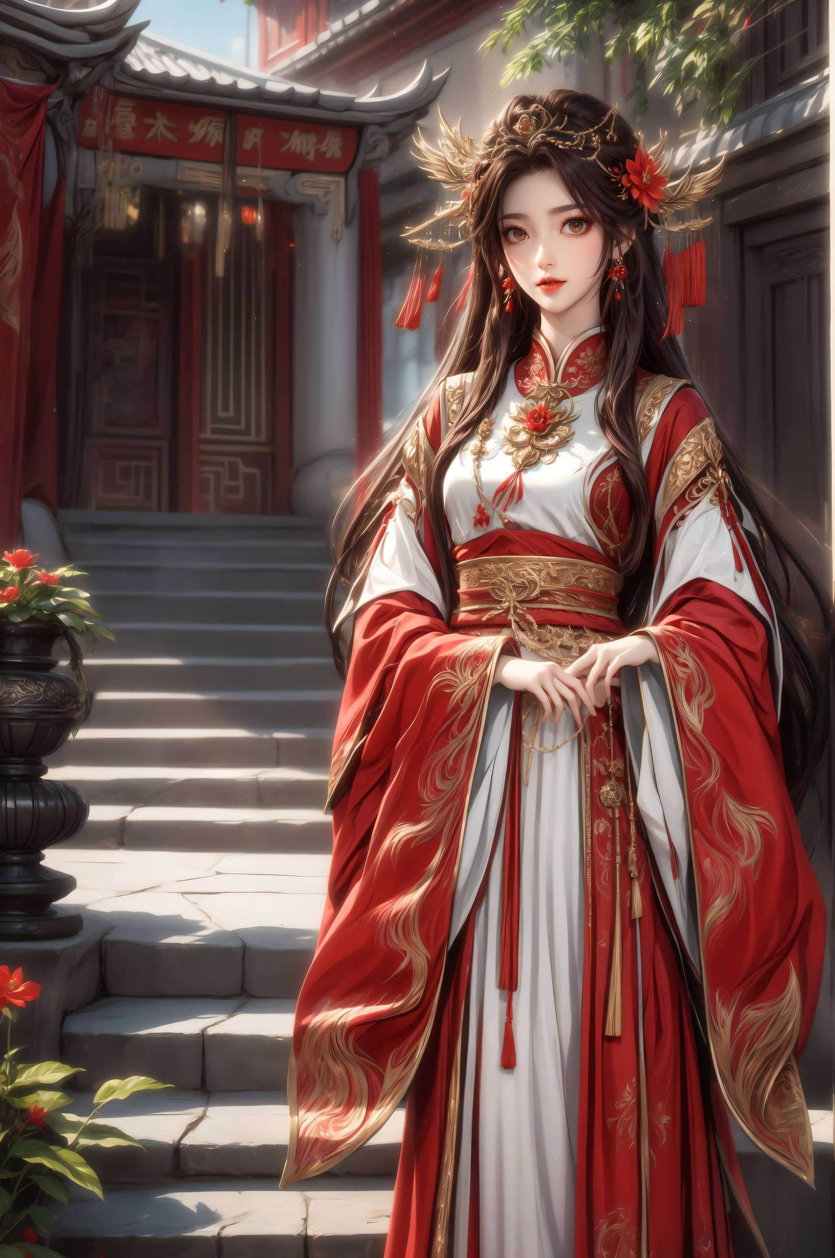 国漫女神ai裸妆高清壁纸火灵儿高清美图