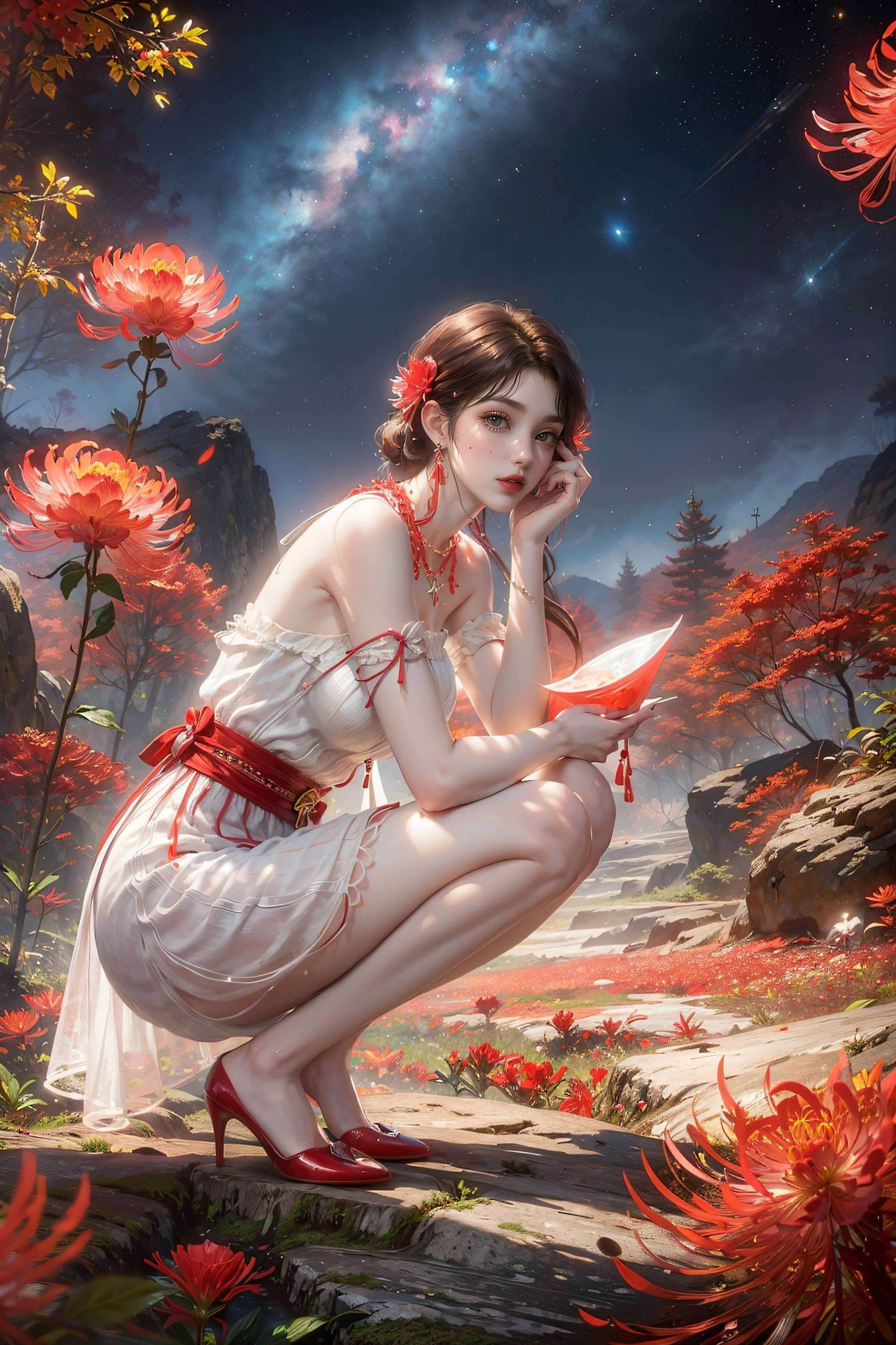 火灵儿采桑女高清壁纸全身高清美图
