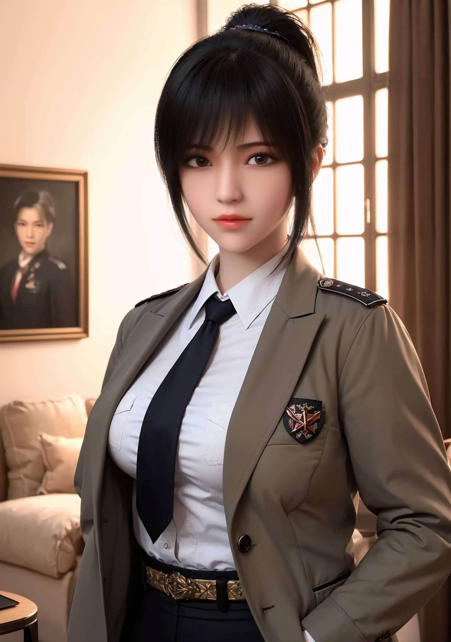雄兵连琪琳站在楼顶壁纸高清美图