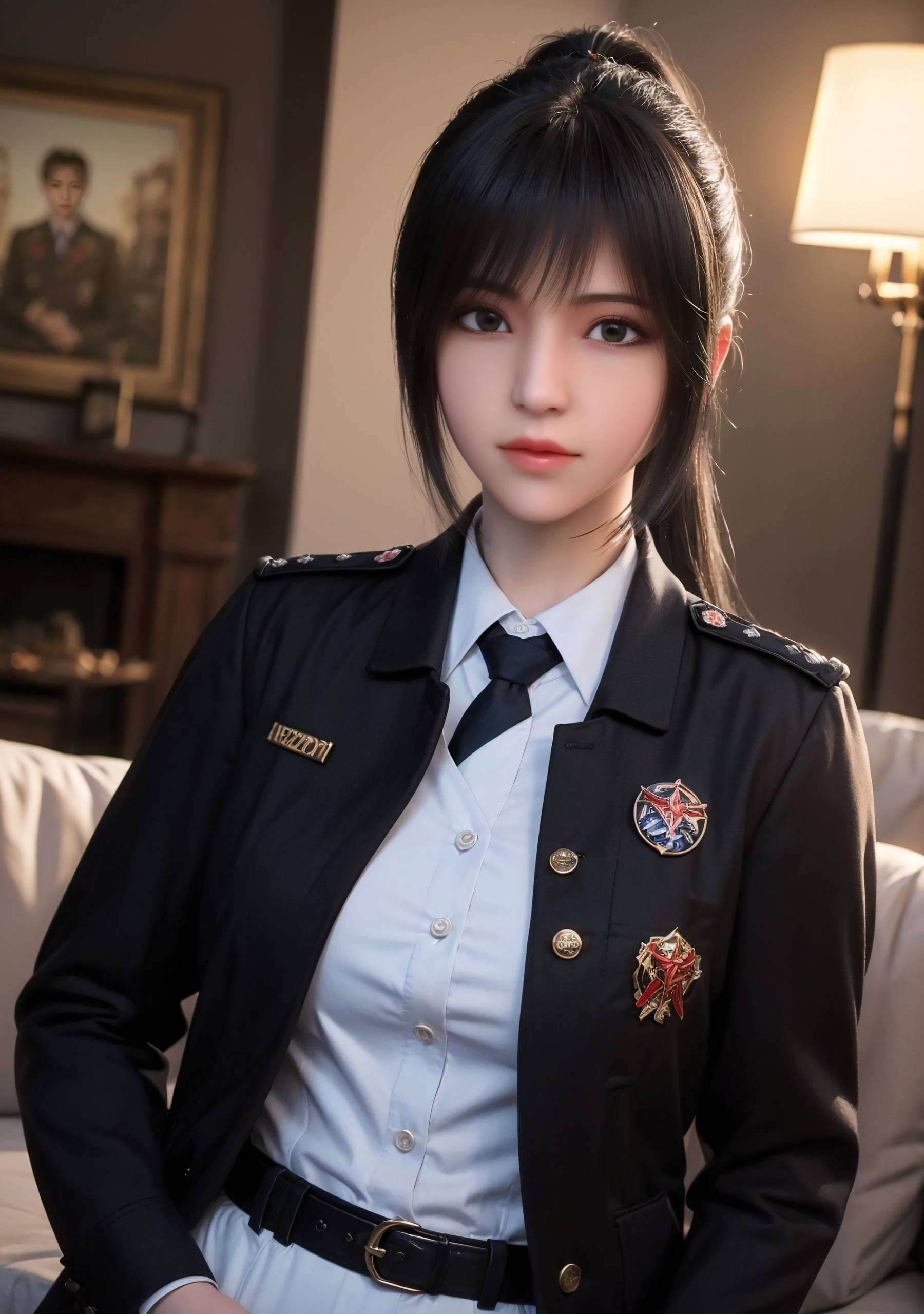 雄兵连琪琳手机壁纸警服高清美图