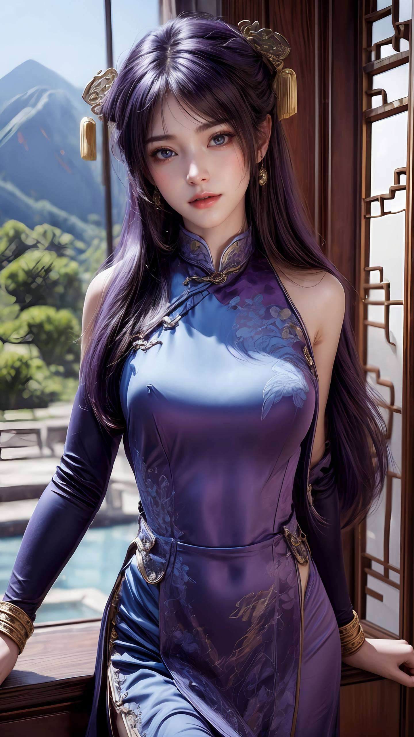 动态壁纸电脑姬紫月高清美图